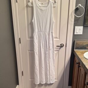 White linen/cotton Dylan tank dress size M